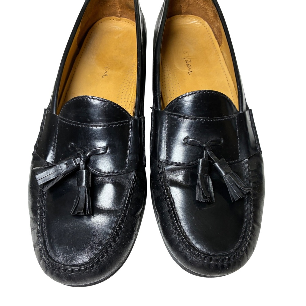 Cole Haan Black Leather Tassel Loafers Moc Toe Dress Shoes Mens 12 D